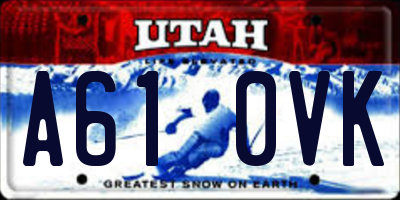 UT license plate A610VK