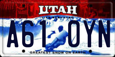 UT license plate A610YN