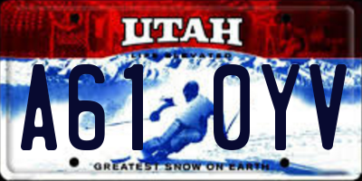 UT license plate A610YV