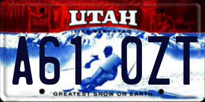 UT license plate A610ZT