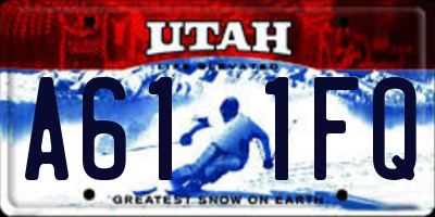 UT license plate A611FQ