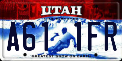 UT license plate A611FR