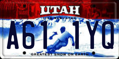 UT license plate A611YQ