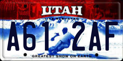 UT license plate A612AF