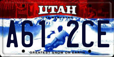 UT license plate A612CE