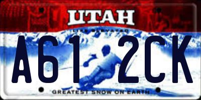UT license plate A612CK