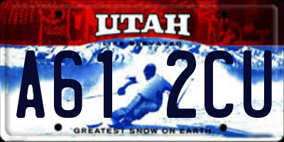 UT license plate A612CU