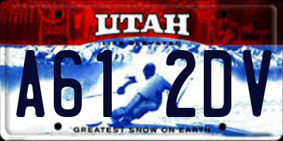 UT license plate A612DV