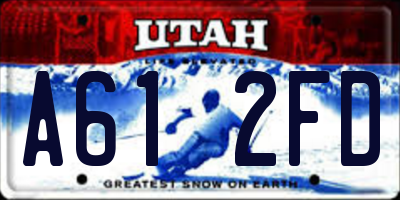 UT license plate A612FD