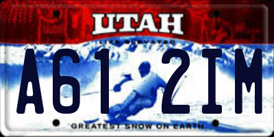 UT license plate A612IM