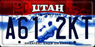 UT license plate A612KT