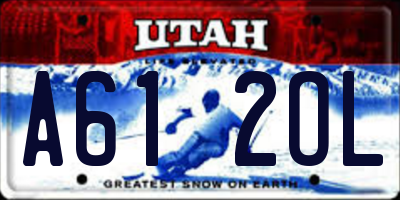 UT license plate A612OL