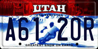 UT license plate A612OR