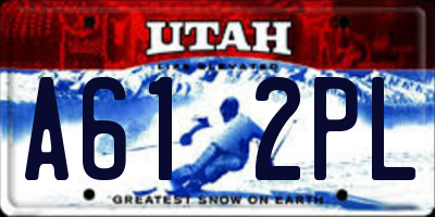 UT license plate A612PL