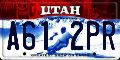 UT license plate A612PR