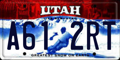 UT license plate A612RT
