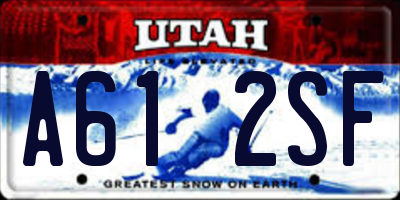 UT license plate A612SF