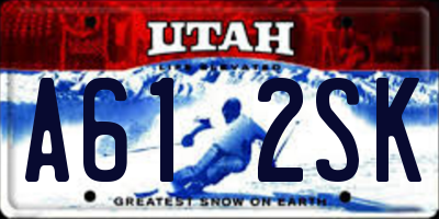 UT license plate A612SK