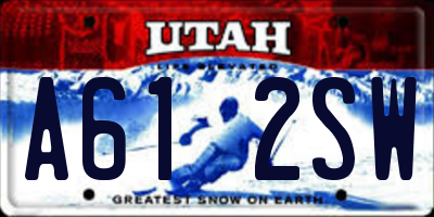 UT license plate A612SW