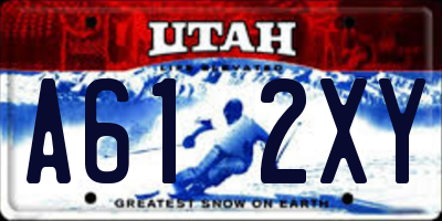 UT license plate A612XY