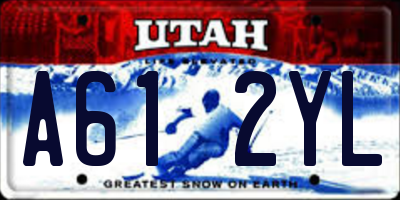 UT license plate A612YL