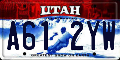 UT license plate A612YW