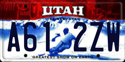 UT license plate A612ZW