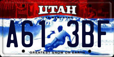UT license plate A613BF