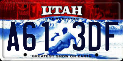 UT license plate A613DF