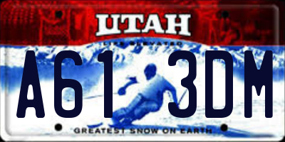 UT license plate A613DM