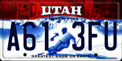 UT license plate A613FU