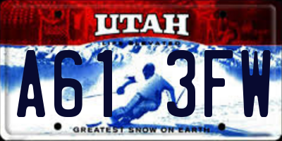 UT license plate A613FW