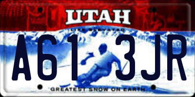 UT license plate A613JR