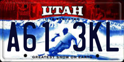 UT license plate A613KL