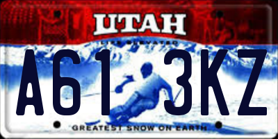 UT license plate A613KZ