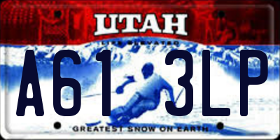 UT license plate A613LP