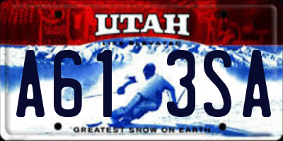 UT license plate A613SA