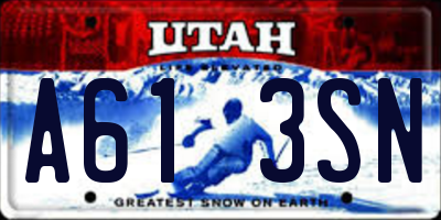 UT license plate A613SN