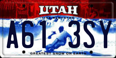 UT license plate A613SY