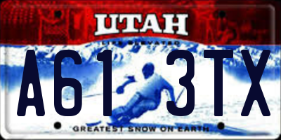 UT license plate A613TX