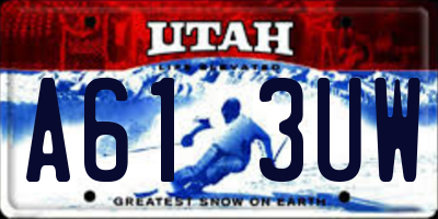 UT license plate A613UW