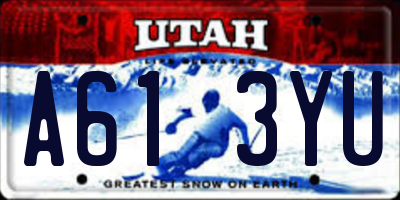 UT license plate A613YU