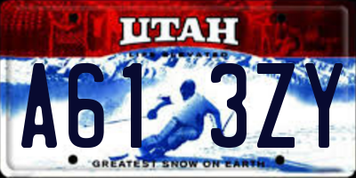 UT license plate A613ZY
