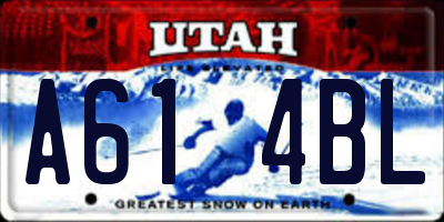 UT license plate A614BL