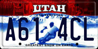 UT license plate A614CL