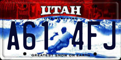 UT license plate A614FJ