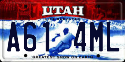 UT license plate A614ML
