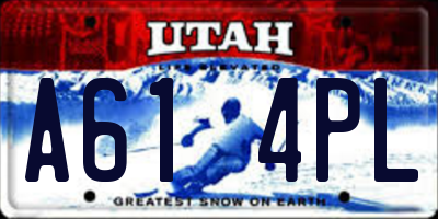 UT license plate A614PL