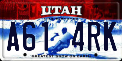 UT license plate A614RK