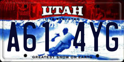 UT license plate A614YG